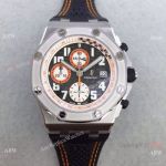 Swiss 3126 Audemars Piguet Clone Watch SS Orange & Black Leather